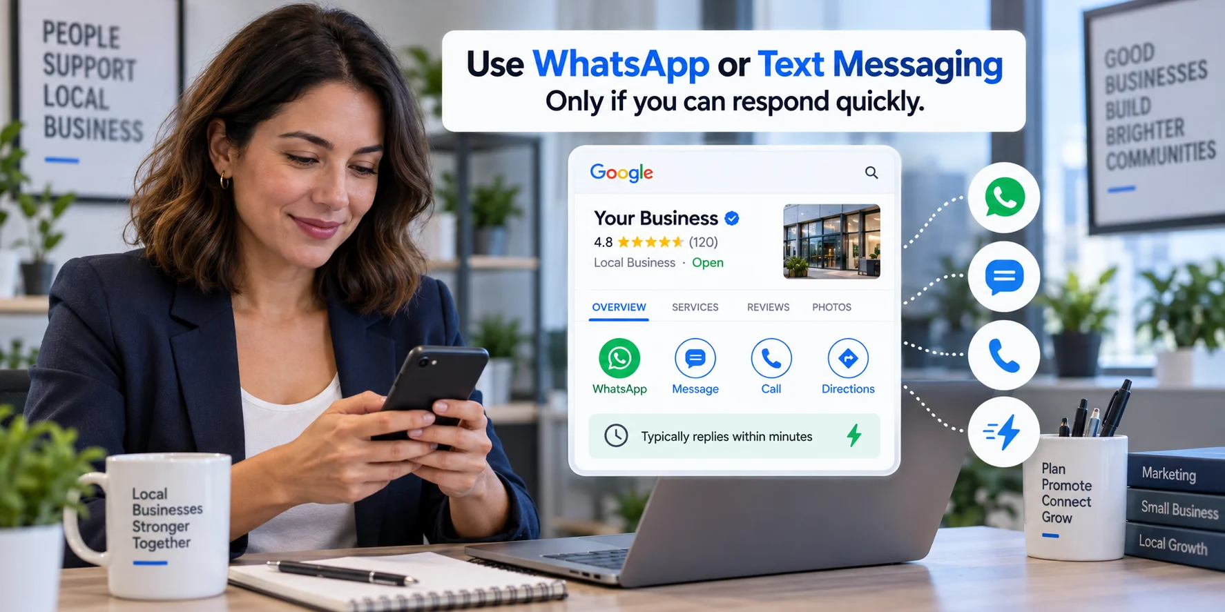 Use WhatsApp or Text Messaging Use WhatsApp or Text Messaging
